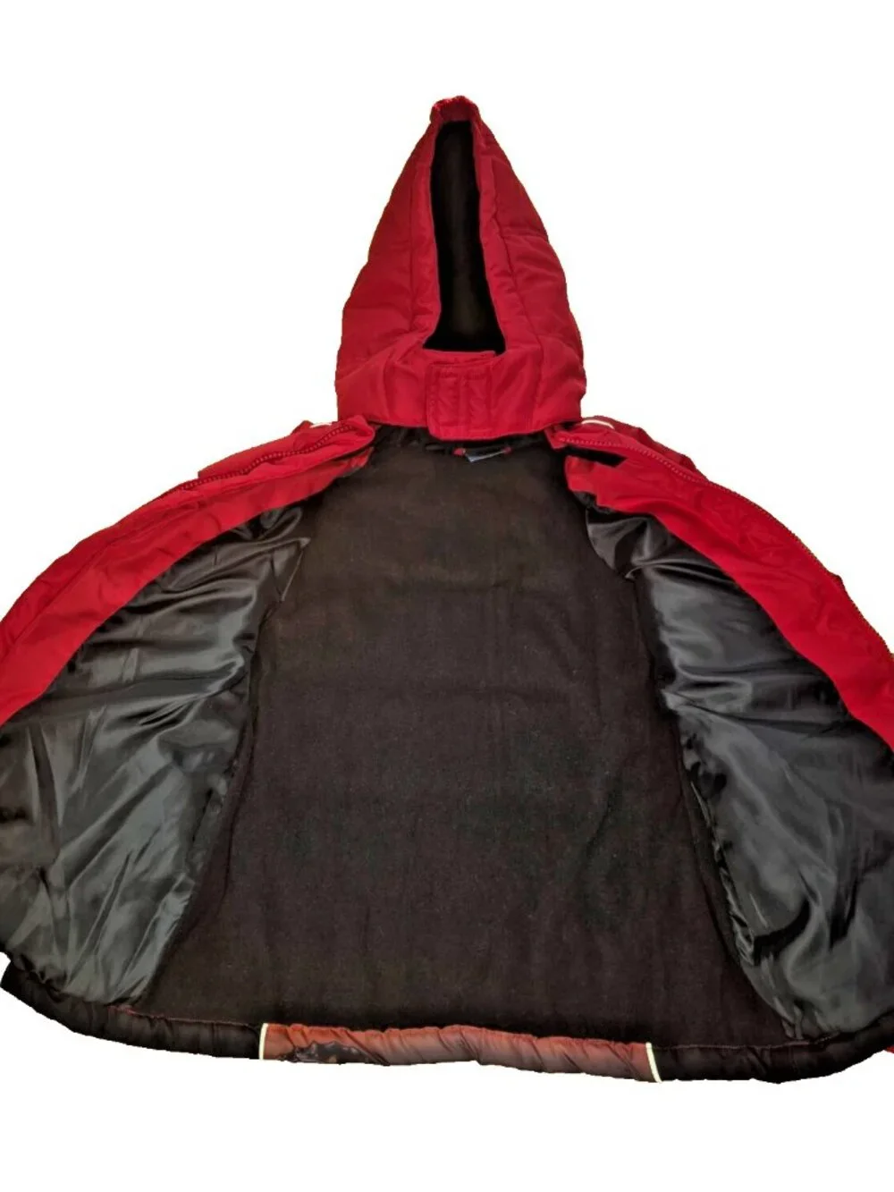 Monster Jam Kids Puffer Jacket Red Black Hooded Size M (8) – 2012 Monster Trucks